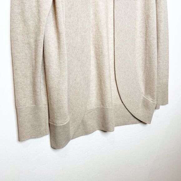 R LABEL Knitted Wool Cashmere Open Front Cardigan Sweater Beige Women's S - Picture 3 of 6